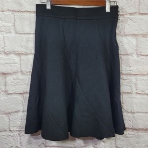 Zara Black High Rise Swing Midi Skirt